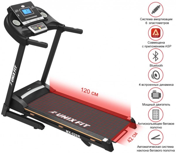 Беговая дорожка UNIXFIT MX-520R