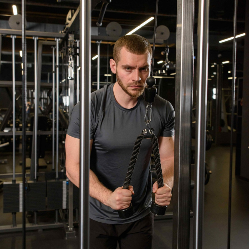 Гибкая тяга (канат) для трицепса с металлическими концами RT-005 PROFI-FIT