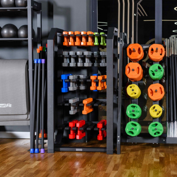 Гантель в виниловой оболочке, шестигранник 5 кг, синяя PROFI-FIT