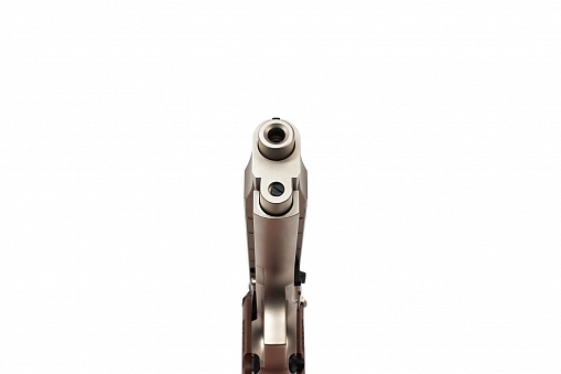 Пистолет пневматический Beretta M92 FS (никель с дерев. накладками)