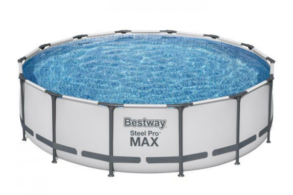 Каркасный бассейн Bestway Steel Pro Max 427*107 см, 13030 л, фил-насос 3028 л/ч, лестница, тент (56950)