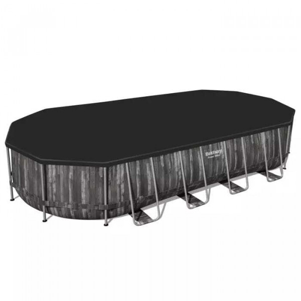 Каркасный бассейн Bestway Power Steel 732х366х122см, 25495л, фил.-насос 9463л/ч, лестница, тент, попл.-доз (5611T BW)