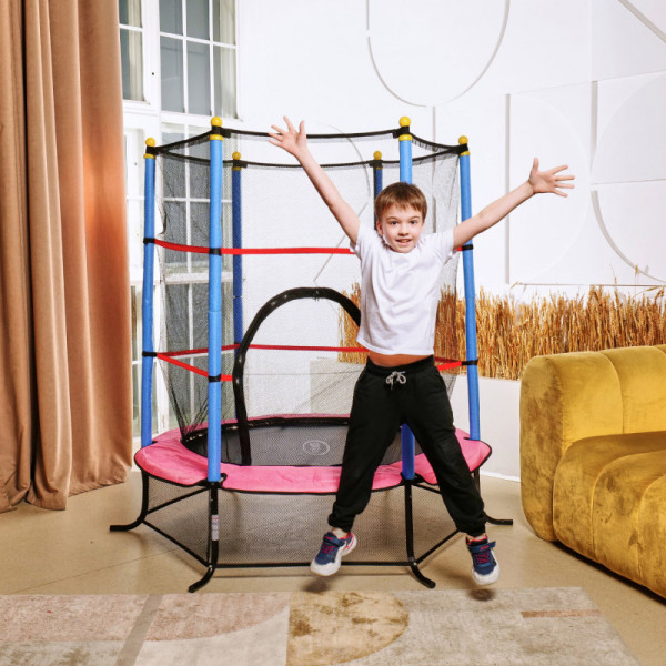 Батут DFC SMRKIDS 55 дюймов с сеткой PINK