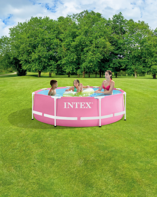 Каркасный бассейн Intex Pink Metal Frame 244х76см, 2843л