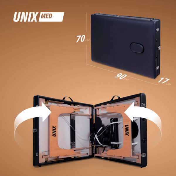 Массажный стол UNIX Standard 3 Section Black